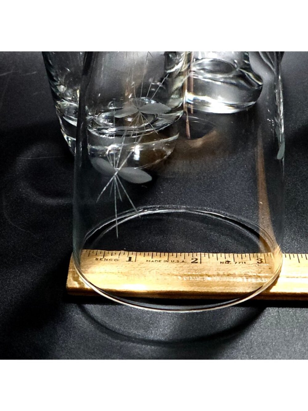 4 Libbey Starglow Highball Glasses 5.5” cut glass starlight stars MCM 12oz - Picture 6 of 6